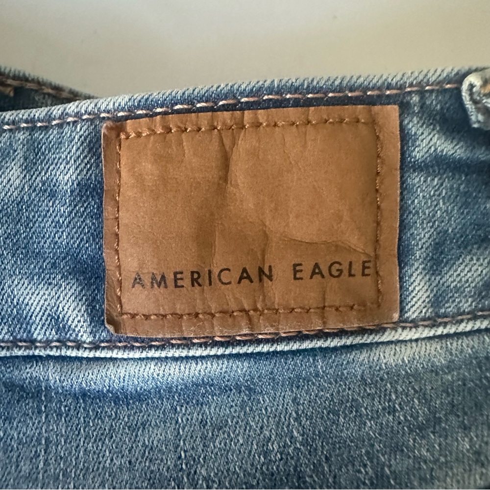 American Eagle Denim Mini Skirt Size 12 NWOT Raw Hem - Picture 5 of 7